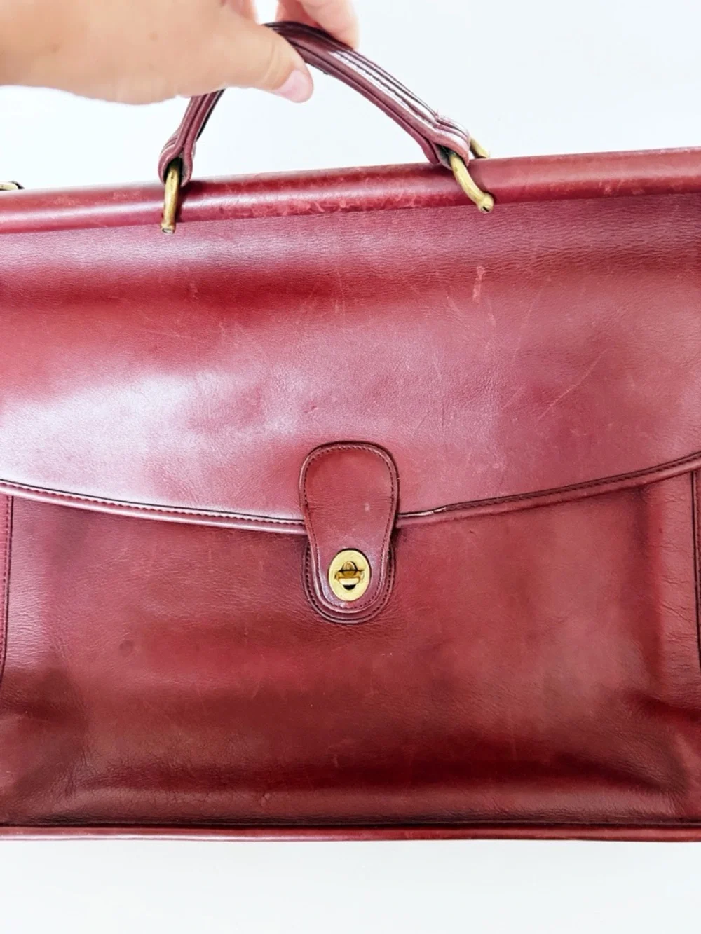 Vtg Coach Classic Flap Briefcase Style 1512-323 (US late 80s/early 90s) Mahogany
